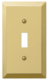 Amerelle 163TBR Wallplate, 4-15/16 in L, 2-7/8 in W, 1 -Gang, Steel, Polished Brass